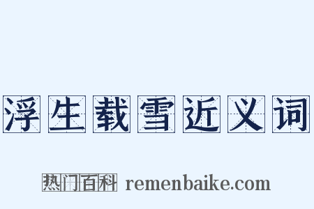 浮生载雪近义词是什么意思的图片